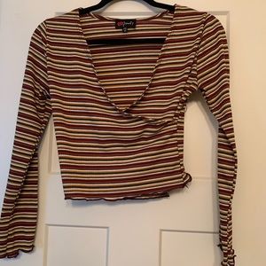 Multicolored striped crop top